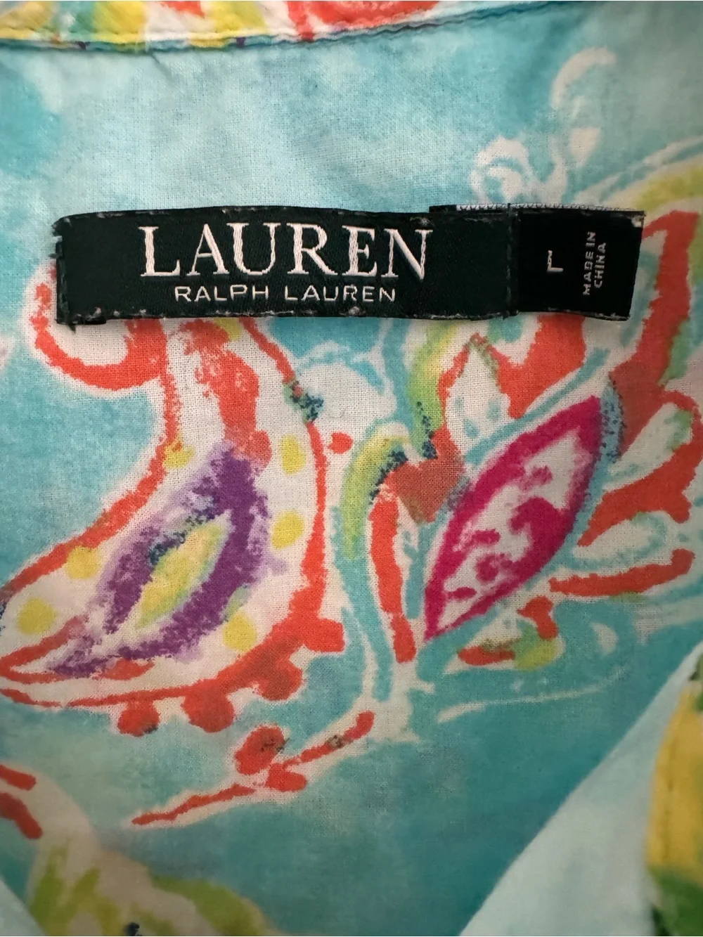 Lauren Ralph Lauren Sleeveless Paisley
Floral Button Down Shirt (Size L) - Picture 6 of 16